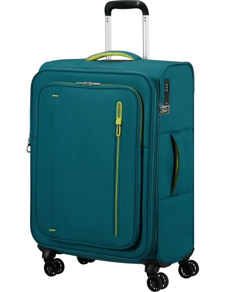 Medium Expandable Trolley 4 Wheels American Tourister Cloudrider, misty teal