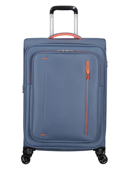 Medium Expandable Trolley 4 Wheels American Tourister Cloudrider, stone Blue