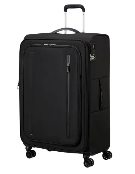 Large Expandable Trolley 4 Wheels American Tourister Cloudrider, black