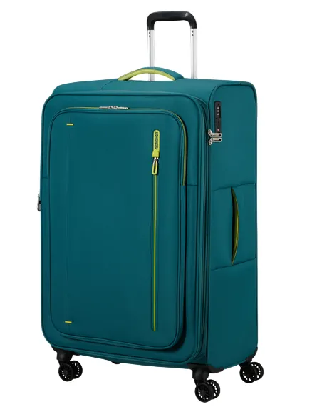 Large Expandable Trolley 4 Wheels American Tourister Cloudrider, misty teal