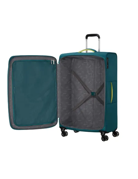 Large Expandable Trolley 4 Wheels American Tourister Cloudrider, misty teal