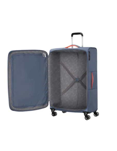 Large Expandable Trolley 4 Wheels American Tourister Cloudrider, stone blue