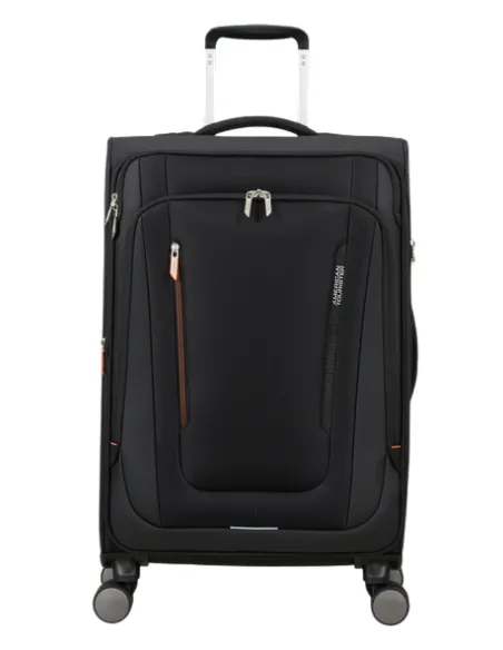 Medium Expandable Trolley 4 Wheels American Tourister Wanderlite, black