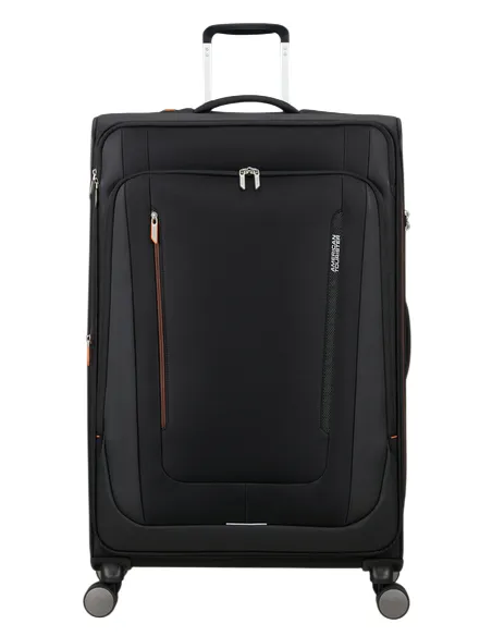 Extralarge Expandable Trolley 4 Wheels American Tourister Wanderlite, black