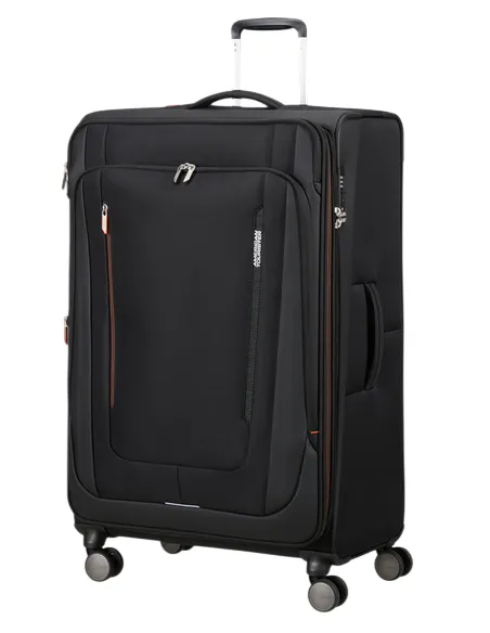 Extragrosser Erweiterbarer Trolley 4 Rollen American Tourister Wanderlite, schwarz