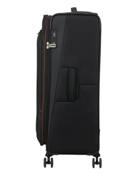 Extragrosser Erweiterbarer Trolley 4 Rollen American Tourister Wanderlite, schwarz