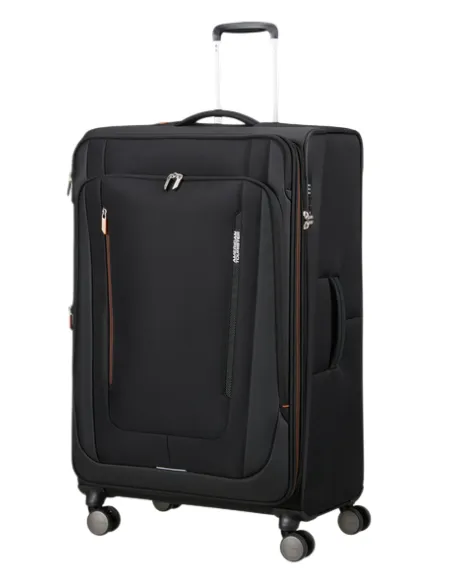 Extralarge Expandable Trolley 4 Wheels American Tourister Wanderlite, black