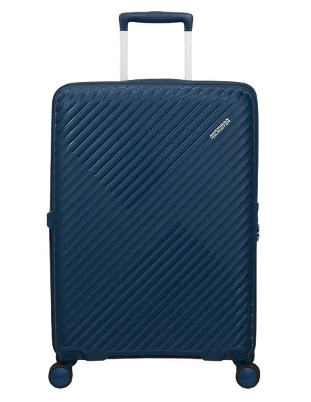 Medium Expandable Polypropylene Trolley 4 Wheels American Tourister Diablast, darkwave blue