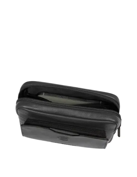 Pochette uomo in pelle Piquadro Ael, nero