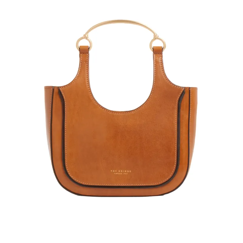 The Bridge Luce small leather bag, cognac