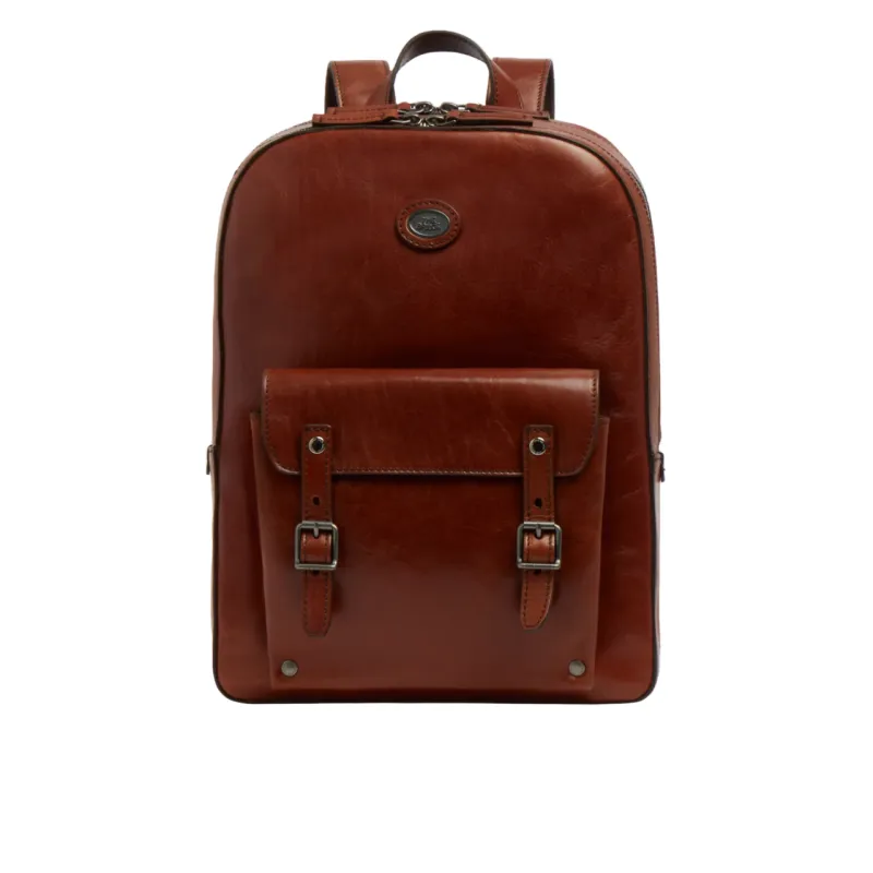 The Bridge Galileo leather laptop backpack 2 compartments