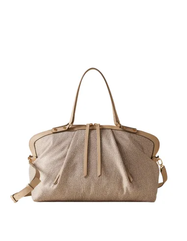 Shopping media Borbonese Frame, sabbia