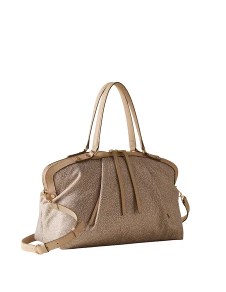 Shopping media Borbonese Frame, sabbia