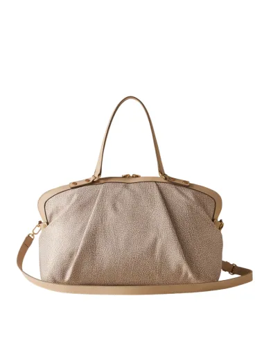 Shopping media Borbonese Frame, sabbia