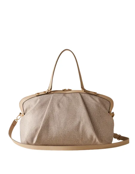 Shopping media Borbonese Frame, sabbia