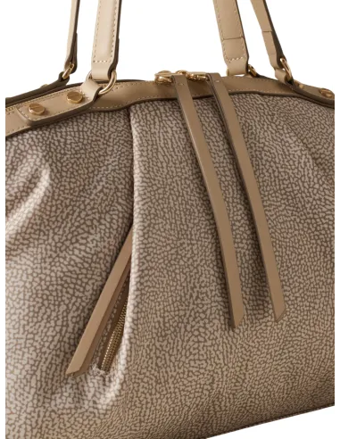 Shopping media Borbonese Frame, sabbia