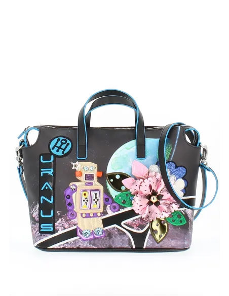 Braccialini collezione Tua Cartoline borsa donna a mano con tracolla removibile