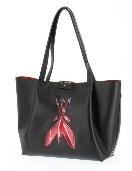Patrizia Pepe shopping in pelle con logo