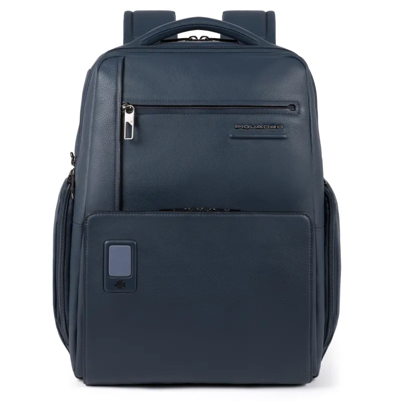 Piquadro Akron Lederrucksack mit Anti-Diebstahl-Kordel