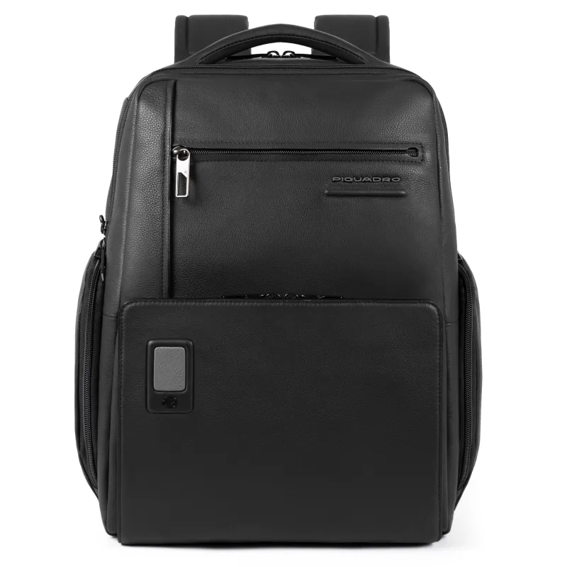 Piquadro Akron Lederrucksack mit Anti-Diebstahl-Kordel 2