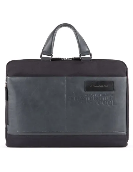 Computer portfolio briefcase in recycled fabric with iPad® compartment