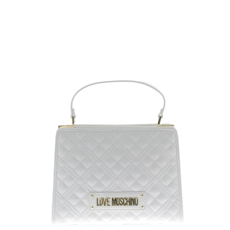 Borsa un manico trapuntata Love Moschino bianca