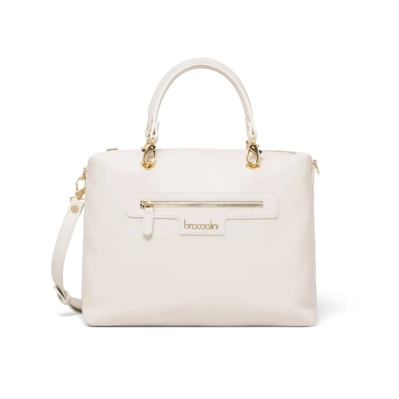 Borsa a mano reversibile Braccialini Jennifer beige