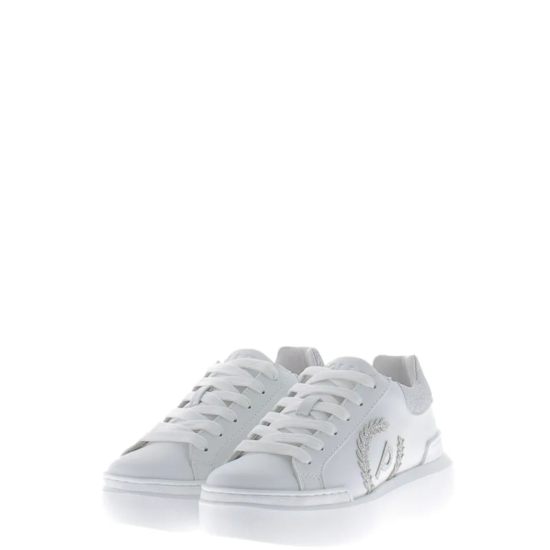 Pollini Sneakers with glitter silver