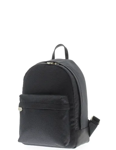 Zaino Borbonese con tasca frontale 934105I15 nero dettagli
