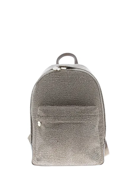 Zaino Borbonese con tasca frontale 934105I15 beige-marrone