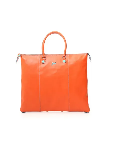 Convertible shopping bag in matt leather
