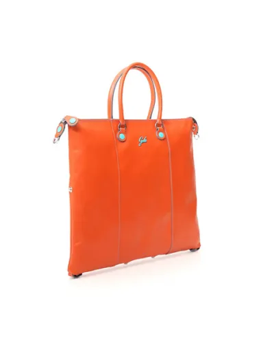 Convertible shopping bag in matt leather