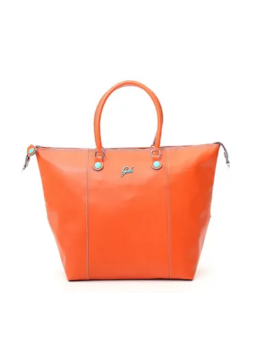 Convertible shopping bag in matt leather