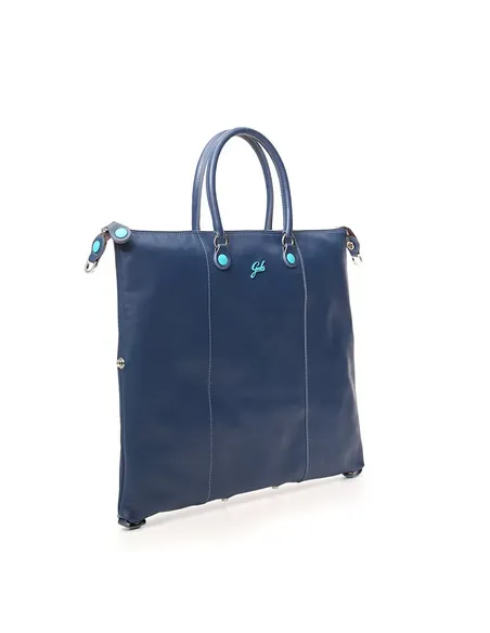 Convertible shopping bag in matt leather