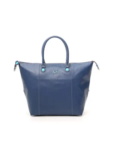 Convertible shopping bag in matt leather
