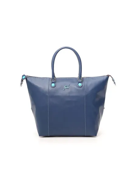 Convertible shopping bag in matt leather