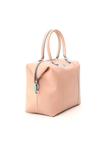 Convertible shopping bag in matt leather