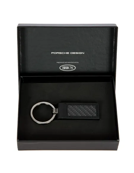 Porsche Design Schlüsselanhänger aus Leder mit Details aus Kohlefaser