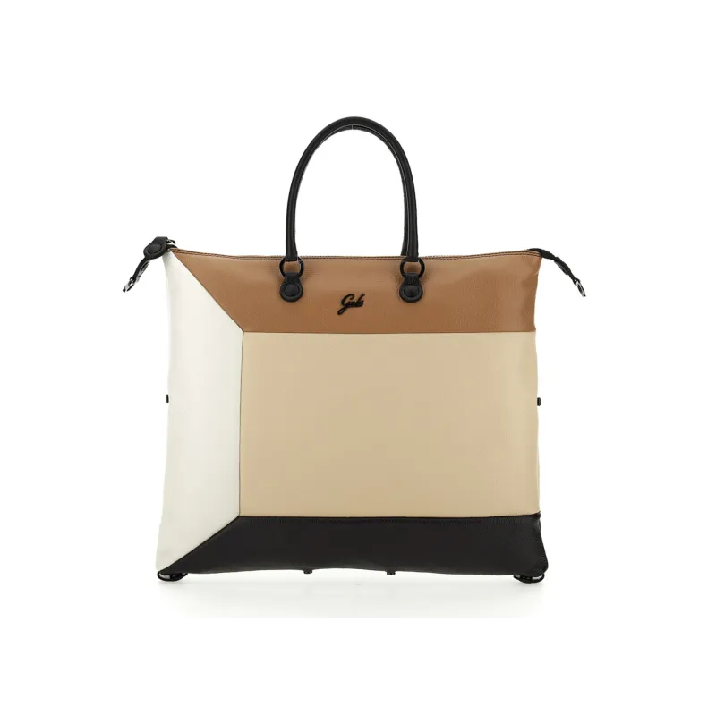 Multicoloured convertible leather bag