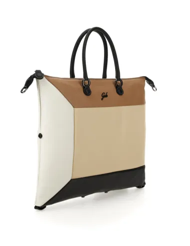 Multicoloured convertible leather bag