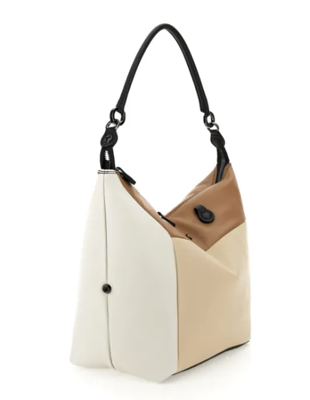 Multicoloured convertible leather bag