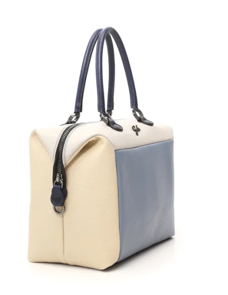 Multicoloured convertible leather bag