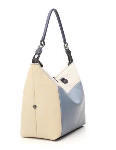 Multicoloured convertible leather bag