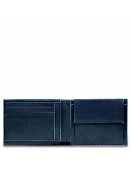 Herrengeldbörse mit Münzfach und Dokumentenklappe Blau