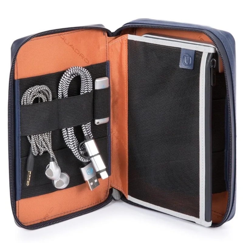 Kabel-Organizer Tasche Urban Piquadro Blau/Grau 2