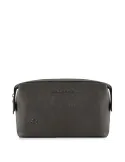 Piquadro Black Square Leder-Beautycase dunkel braun