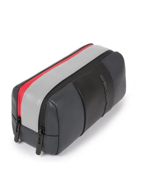 Leather Toiletry bag Urban Grey/Black