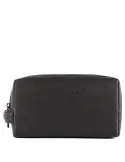 Leder-Beautycase mit zwei Fächern Black Square Schwarz