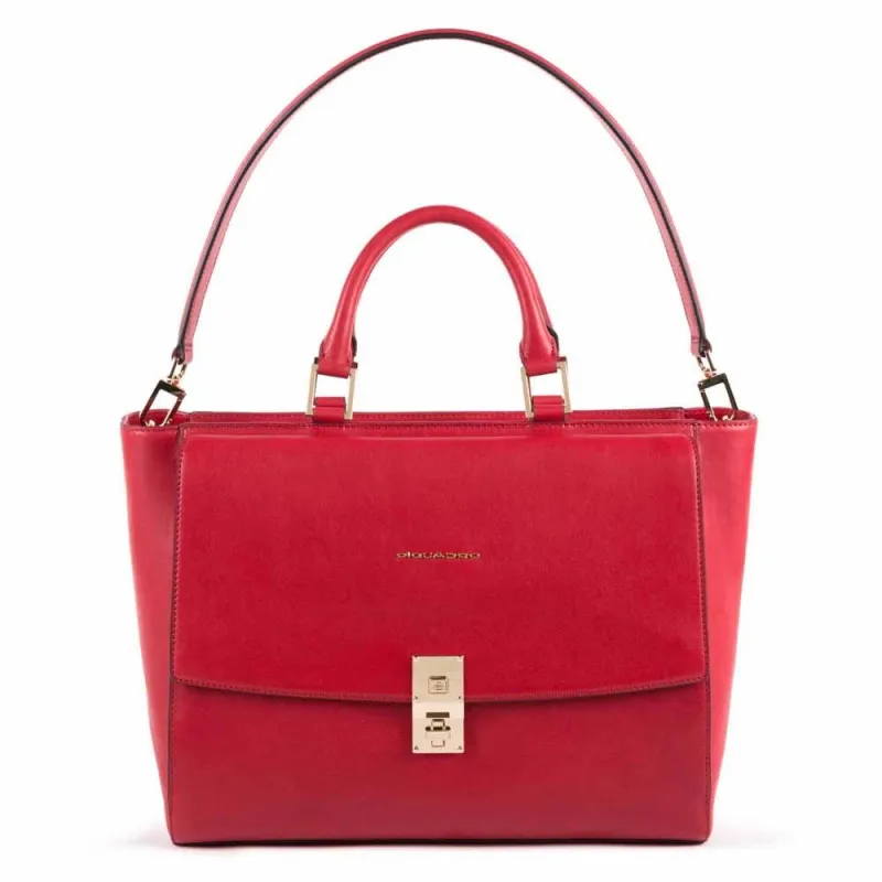 Damen-Tasche aus Leder mit zwei Griffen Dafne rot