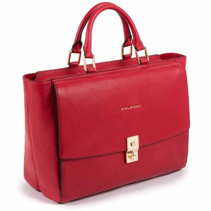 Damen-Tasche aus Leder mit zwei Griffen Dafne rot 2